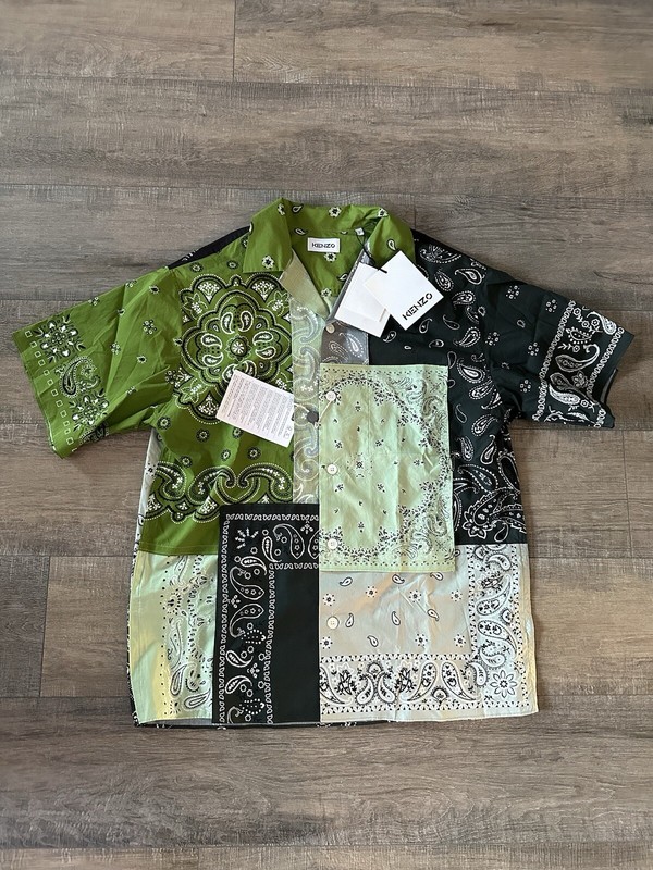 Kenzo Patchwork Bandana Small Vacation Shirt paisley t button up polo tiger