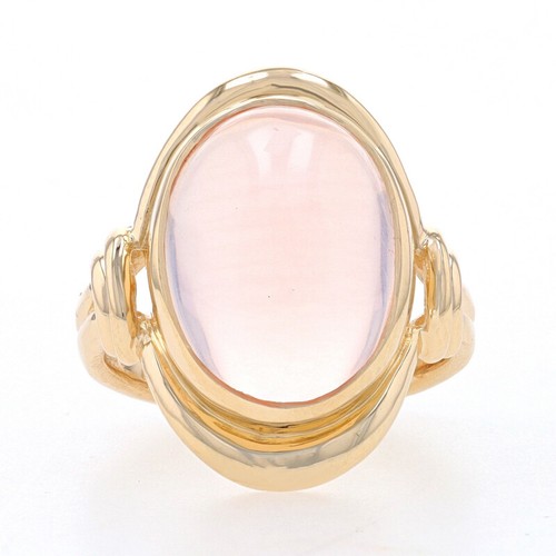 Bague Cocktail Or Jaune 14k Avec Spinelle Synthétique Ovale 11.20ct - Taille 8 - Occasion
