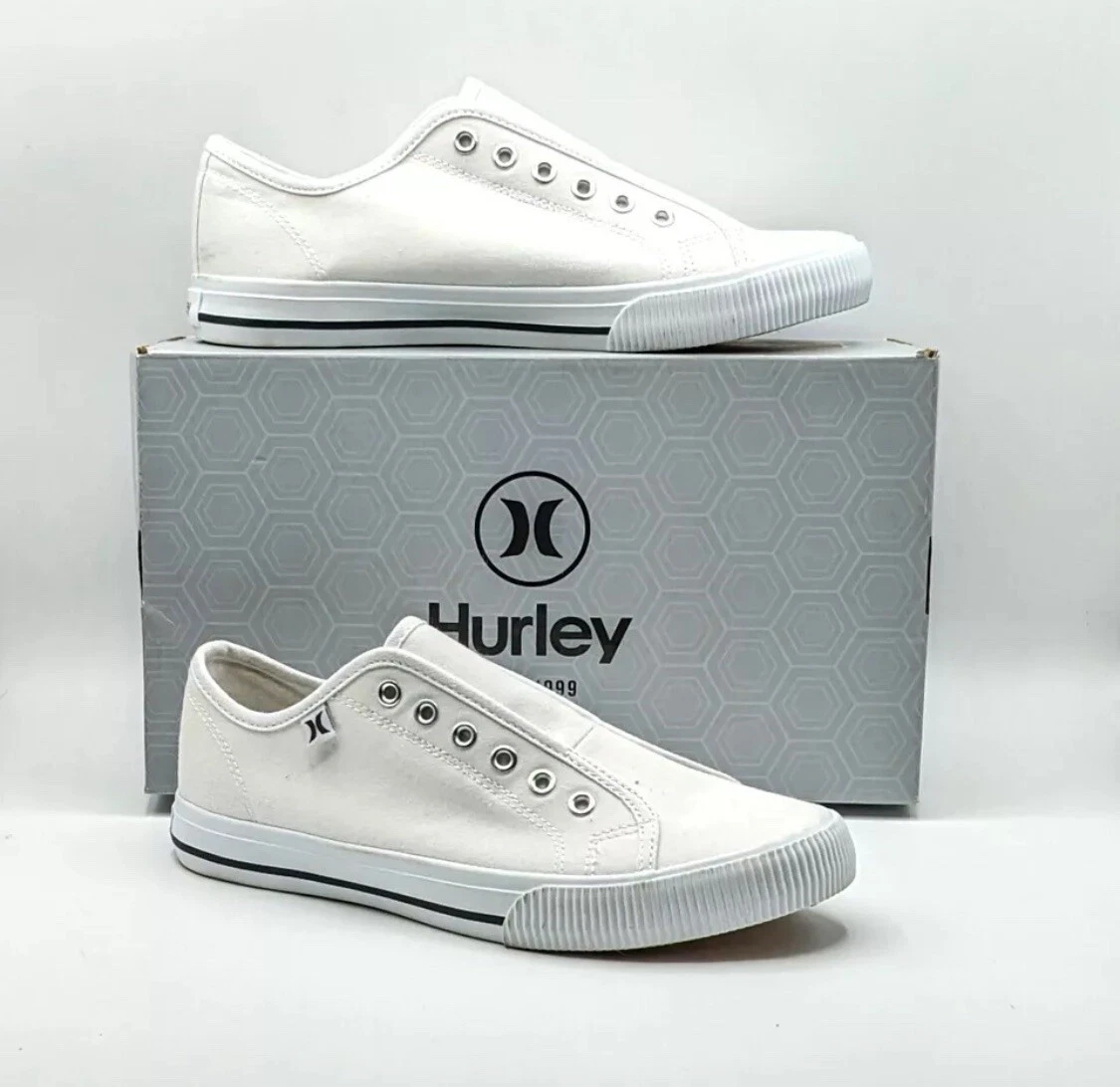 Hurley Chloe Women's Size 6.5 Slip-On Canvas Shoes Fashion Sneaker (White) NIB
