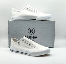 Hurley Chloe Women's Size 6.5 Slip-On Canvas Shoes Fashion Sneaker White NIB