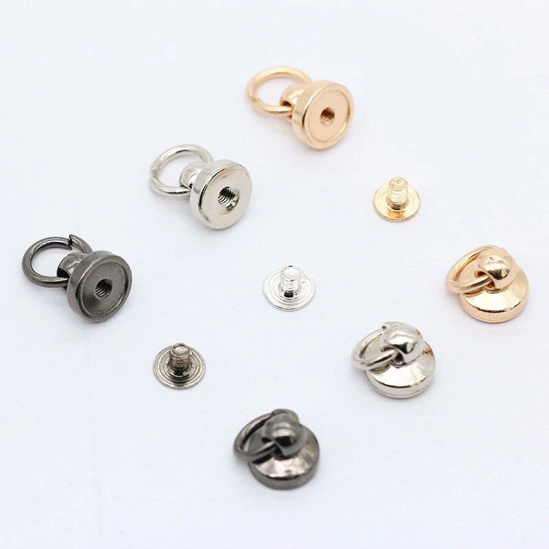 Solid Round Head Stud Metal Ring Screw Back Screw Nail Rivet