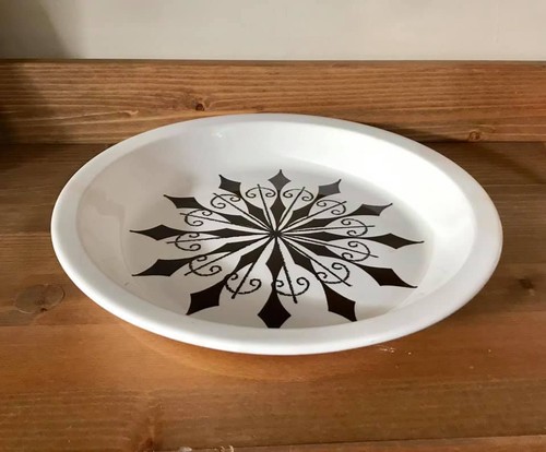 Vintage Atomic Design Pie Plate MCM Ceramic Star Pie Dish Modern Retro Starburst - Picture 4 of 4