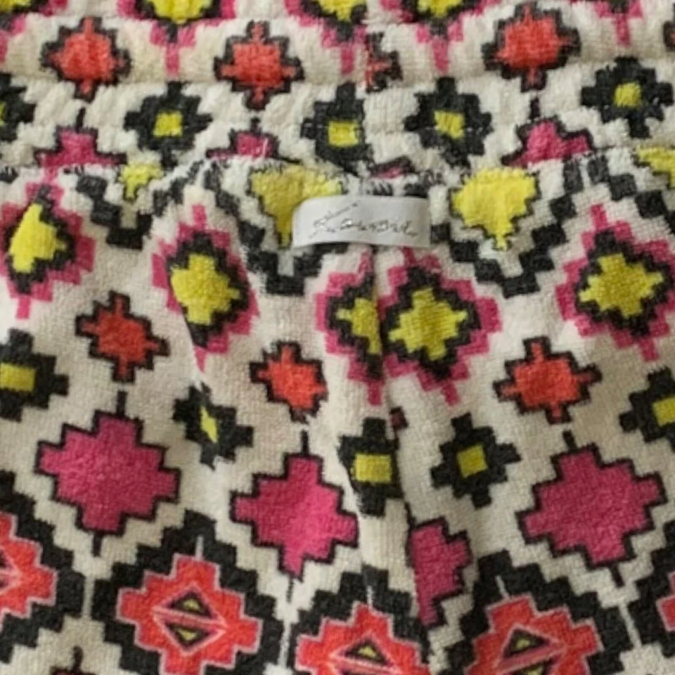 Shorts Anthropologie Kensie Feminino Pequeno Branco Multicolorido Boho Abstrato Puxador - Imagem 3 de 4