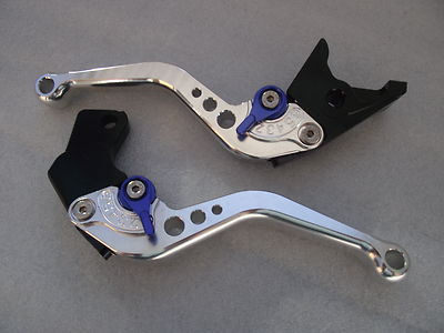CNC Adjustable Long Levers For Suzuki SV650/S 1999-2009 – Titanium/Chrome, Pair