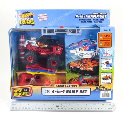 Hot Wheels Monster Trucks Radio Control RC 4 in 1 Ramp Set 1:43 2021 NEW (READ)