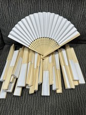 Lot of 28 paper Folding Hand Fan Wedding Gift Party Favor Bamboo