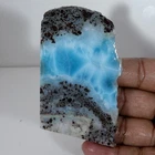 Sky Blue Larimar Slab Rough Dominican Blue Pectolite Cab Cutting Stone 268.50 Ct