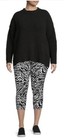 Terra and Sky Black Zebra High Rise Capri Leggings 2X (20W-22W) NWT — photo 3
