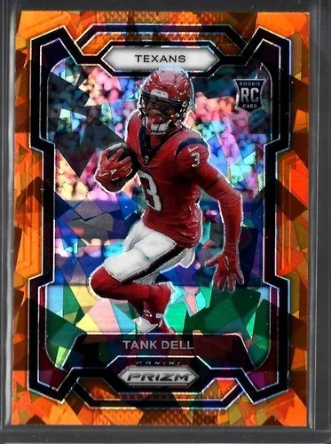 Tank Dell - 2023 Panini Prizm Football #341 Orange Cracked Ice