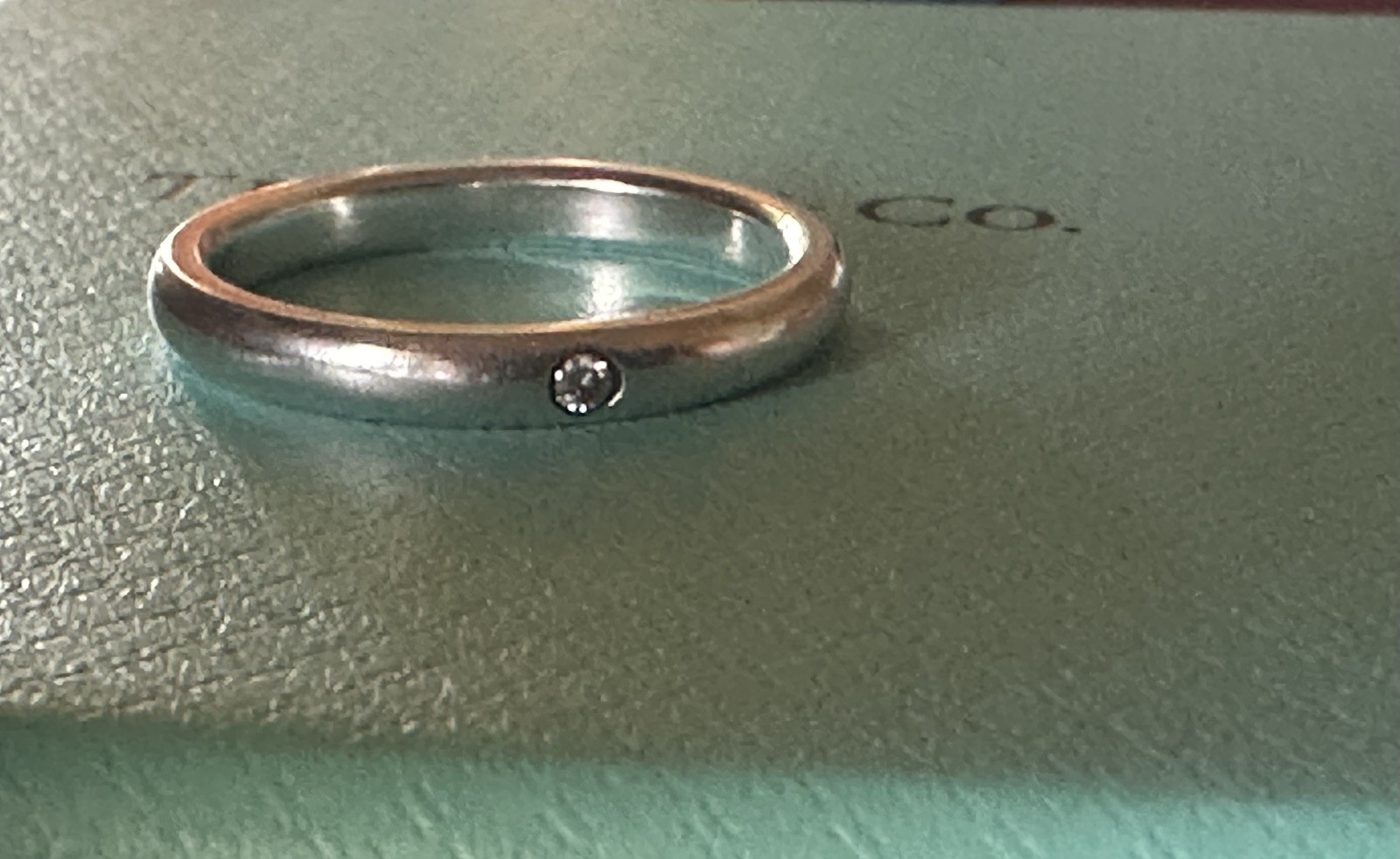 Tiffany & Co. Ring Elsa Peretti Stacking Band 1P Diamond SV 925 181392 ...