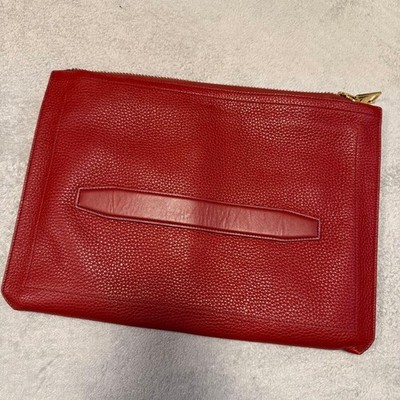 TOM FORD Leather Clutch Bag Red Genuine Leather Excellent Condition