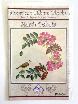 Uncut P-3 Designs American Album Blocks Quilt Pattern NORTH DAKOTA 15'' x 15''