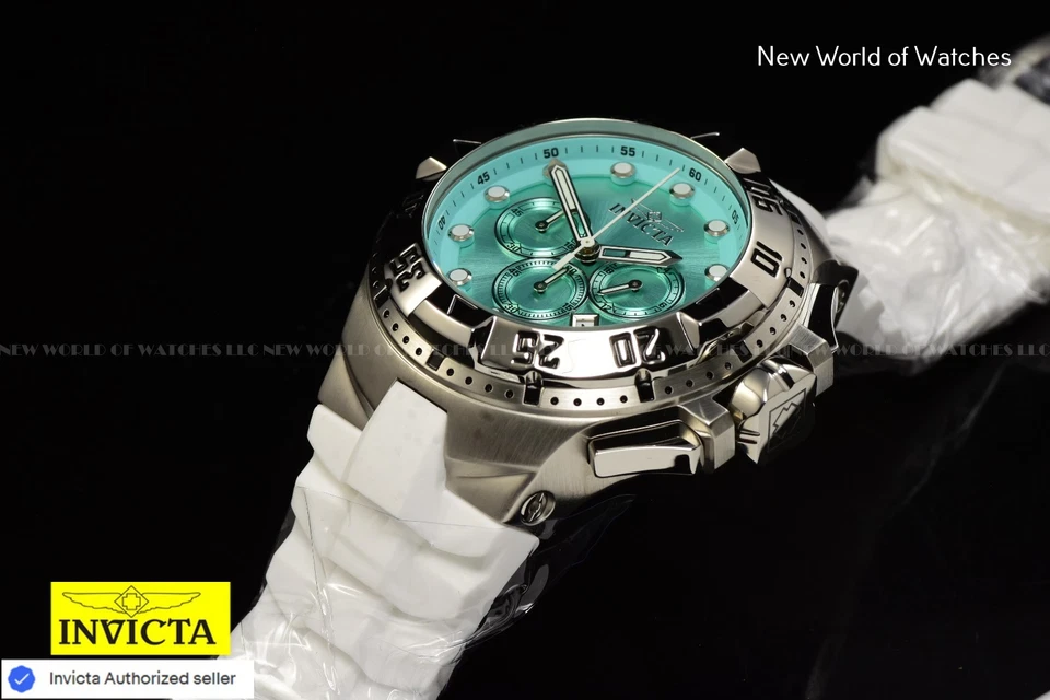 Reloj Invicta para hombre 50 mm EXCURSION turquesa esfera cronógrafo correa de silicona Foto 3 de 4