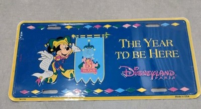 New Sealed Disneyland Paris Anniversary The Year To Be Here Metal License Plate