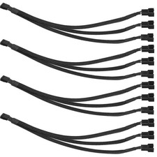4pin Pwm Fan Splitter Cable Sleeved Braided Adapter Computer Pc Fan Power Extens