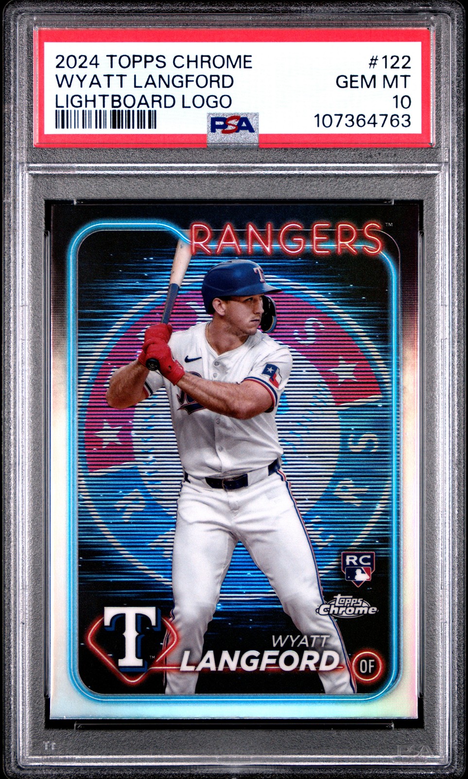 2024 TOPPS CHROME LIGHTBOARD LOGO #122 WYATT LANGFORD PSA 10