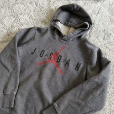 Nike Air Jordan Youth Hooded Sweatshirt Boy  s Med Jumpman Logo Hoodie Dark Gray