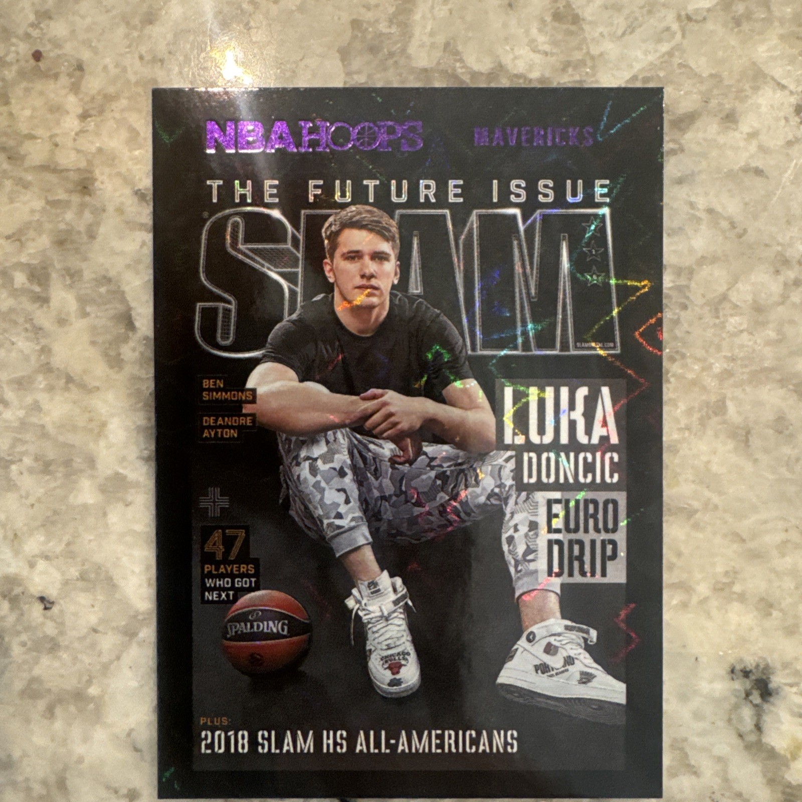 2020-21 Panini Hoops Luka Doncic Slam Purple Explosion #5 Mavericks SSP