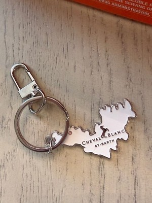 Cheval Blanc St-Barth Island Shape Metal Keychain