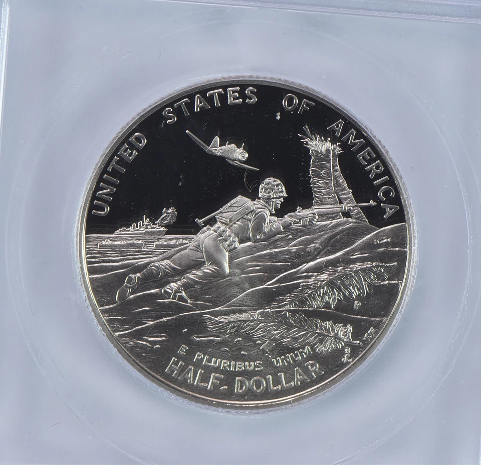 1991-95-P World War II Commemorative Half Dollar PR70 DCAM ICG *4133 - Image 4 of 4