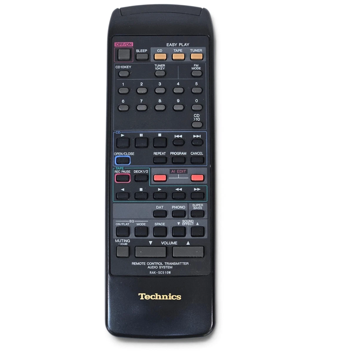 Mando a distancia Technics RAK-SC510W para sistema Hi-Fi SC-CH7 probado funcionando