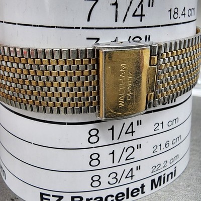 Waltham Dynax Watch Men 31mm Silver Dial Gold Tone Rectangle Date