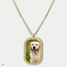 New Cute Golden Retriever Dog Fashion Pendant Necklace Chain Graphic Dog Tag Cha