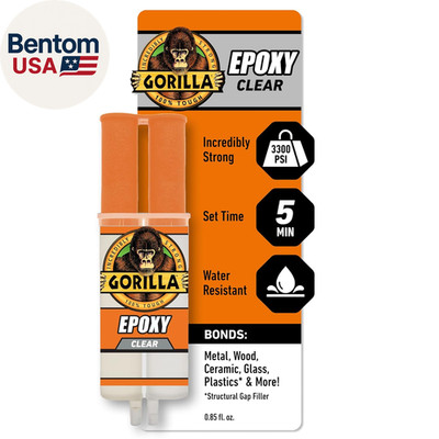 2 Part Epoxy, Clear Epoxy, 0.85 Ounce Syringe (Pack of 1) - 5 Minute Set, Incred