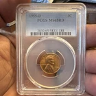 1955-D Lincoln Wheat Cent 1C PCGS MS65 RD Certified Copper Business Strike