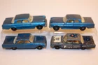 4 Vintage 1960s Matchbox Lesney Cars MERCEDES 300 SE / FORD FAIRLANE POLICE CARS