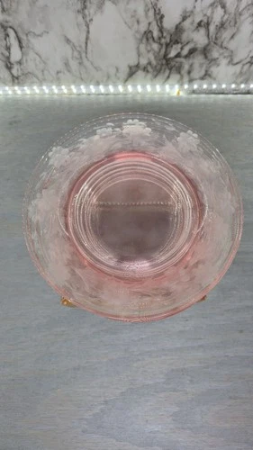 1930's Pink Depression Glass 8" Salad Plates -Corn Flower Pattern? -set Of 7