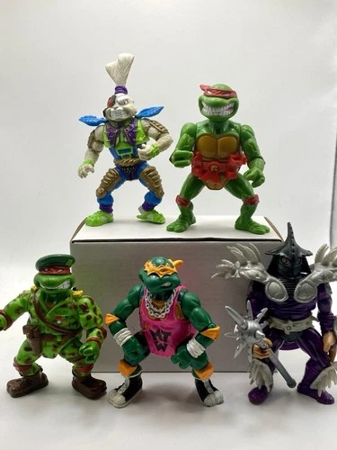 1991 Vintage TMNT Playmates Teenage Mutant Ninja Turtles Lot Of 5 Action Figures