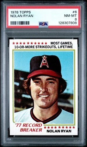 1978 Topps #6 Nolan Ryan PSA 8 NM-MT California Angels Baseball Card