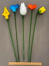 LOT OF 5 HAND BLOWN MULTICOLOR