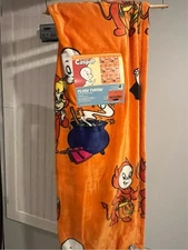 NEW Casper the Friendly Ghost Halloween Orange Plush Throw Blanket