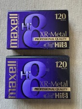 Maxell Hi8 XR-Metal 120 8mm Video Cassette Tapes Lot of 2 XR Digital8 Pro