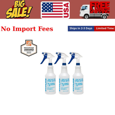 32 oz. Heavy Duty Pro All Purpose Spray Bottle with Adjustable Nozzle (3-Pack)
