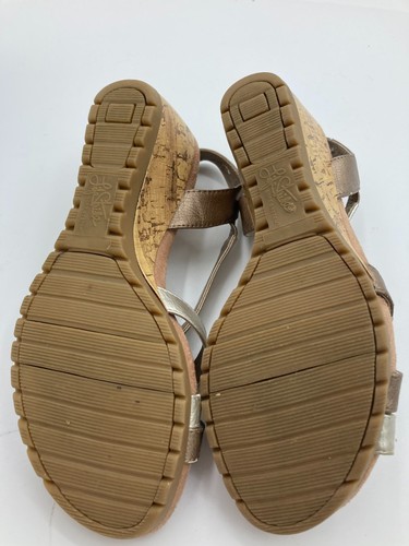 Life Stride NaturalWedge Sandals Woman's 6M Cork Like Heel Platinum/Chrome Shoes - Picture 7 of 8