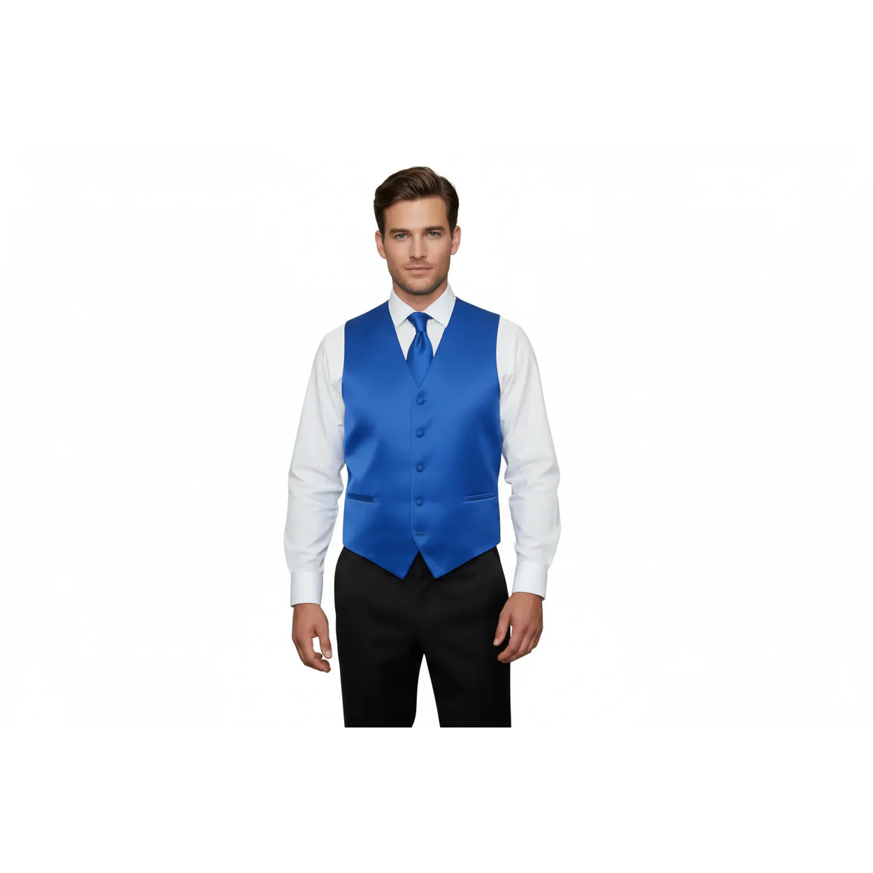 Mens  Q. BRAND Formal Vest ONLY after Six Assorted Satin Royal blue