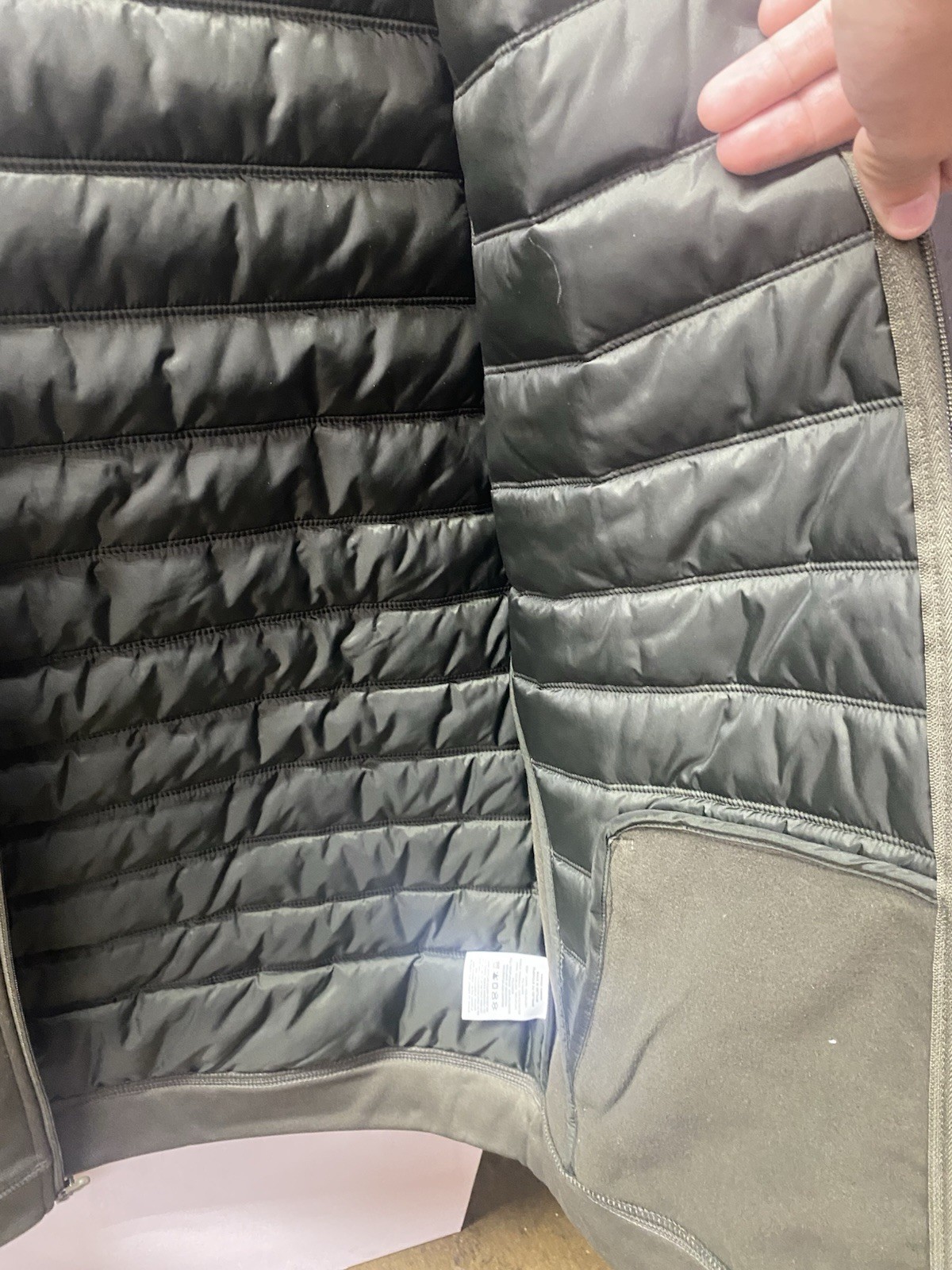 SACAI X NIKE Nike giacca con cappuccio full zip uomo taglia large verde trapuntata zip tasche RN#56323