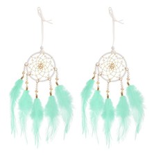 2pcs Dream Catchers with Crystal Beads Wall Decor for Decoration Green