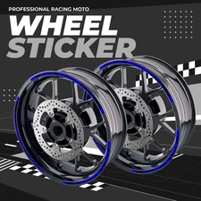 Blue 17'' Rim Wheel Sticker Decal Strip Tape W01B For Honda CBF190 R