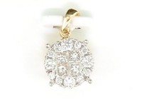 14K Gelbgold Diamant Prinzessin Schnitt AnhäNger Damen Rund Kreis 0.50 TCW