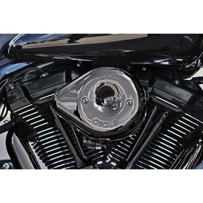 S&S Cycle Lava Chrome Stealth Teardrop Air Cleaner Kit For 17-23 M8 Models