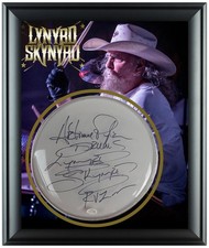 Lynyrd Skynyrd Artimus Pyle Autographed Custom Framed Drum Head Display ACOA