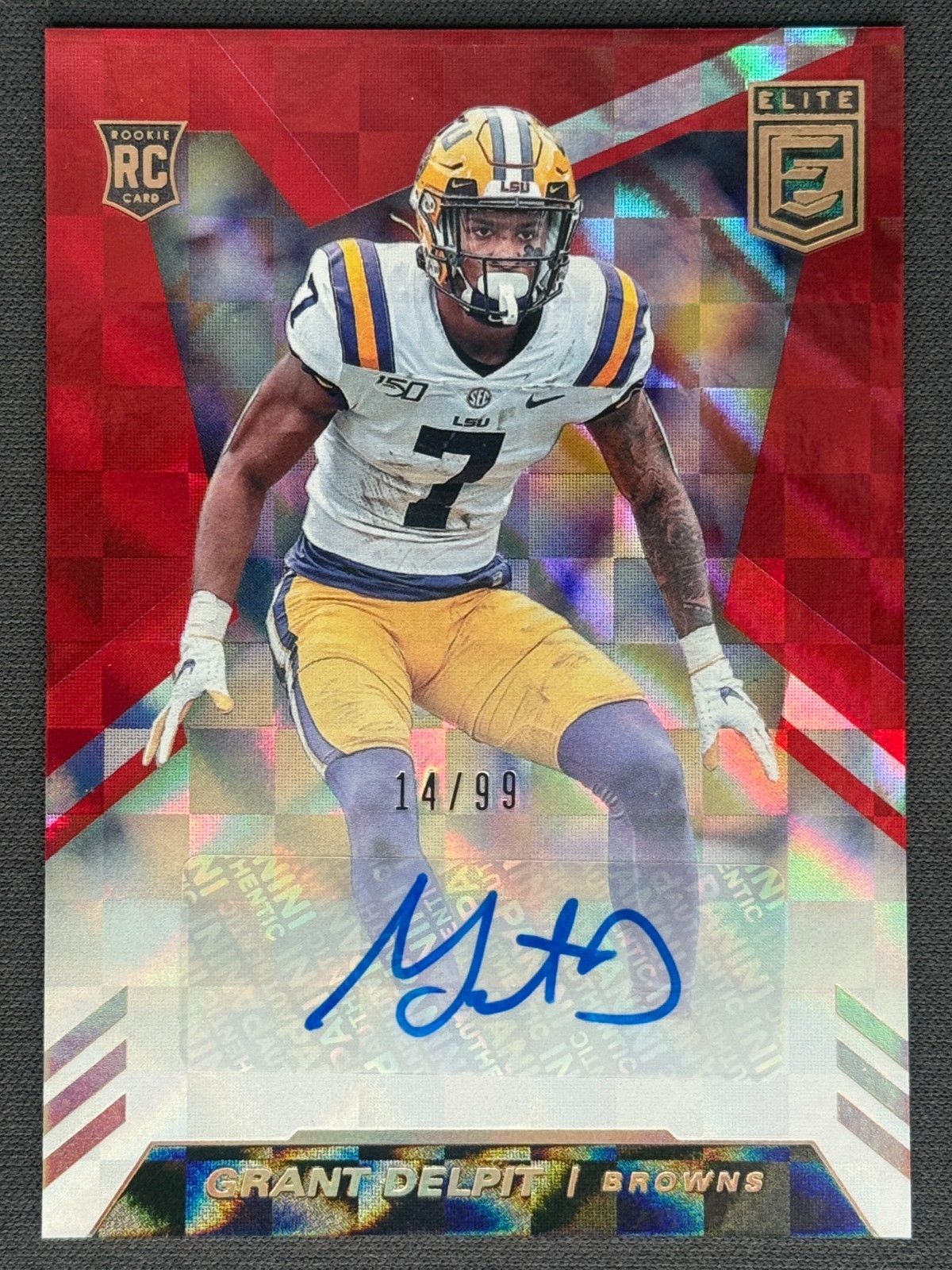 GRANT DELPIT 2020 Panini Donruss Elite Red Rookie Autographs RC Auto /99 #RA-GD