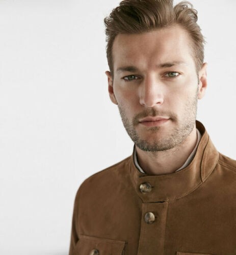 Brown Field Leather Jacket for Men Pure Real Soft Suede Leather Coat - Picture 4 of 6