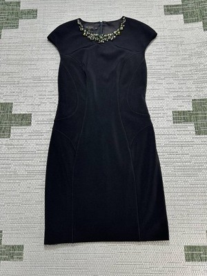 Ted Baker Elenna Bodycon Midi Dress Womens 3 Black Bead Embellished Neck  Casual | eBay