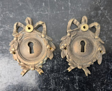 BRONZE 2 ENTRÉES SERRURES NOEUDS LOUIS XVI AMEUBLEMENT DECORATION ELEMENT