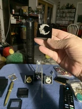 Approximately 18 Chain Crescent Moon Necklace Silver Tone W/rhinestones New